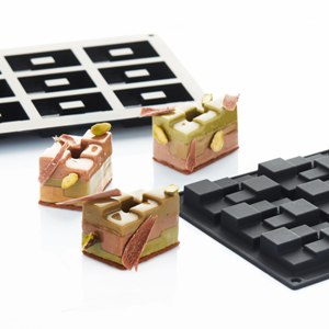 Форма для пирожных Brick 60х40 h16мм, 12 ячеек, 27мл, силикон 30SIL602