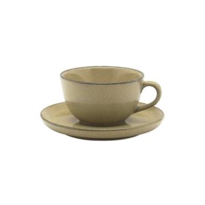 Пара чайная FLAT Shape OCRE (чашка 200мл и блюдце 14,5см) Oxford 141354
